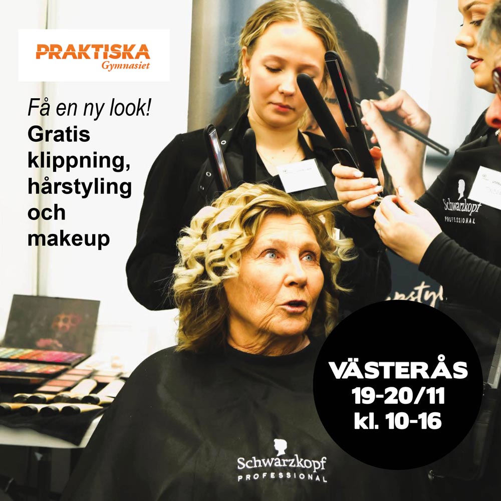 Hårstylister fixar en kvinnas hår