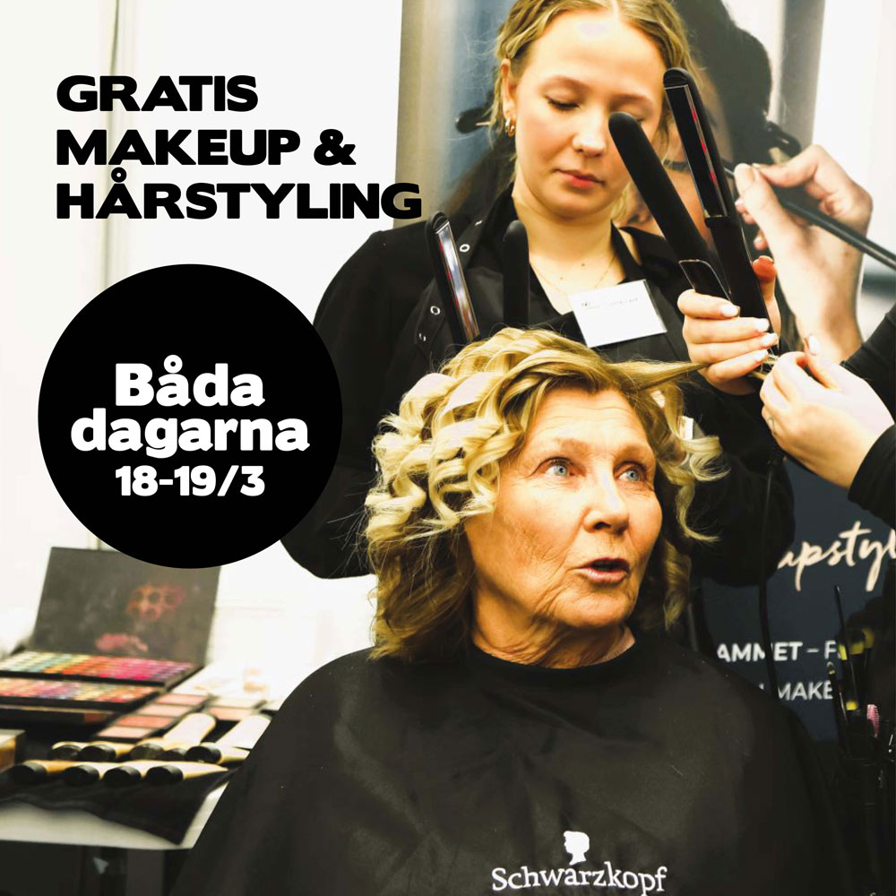 En person får makeup