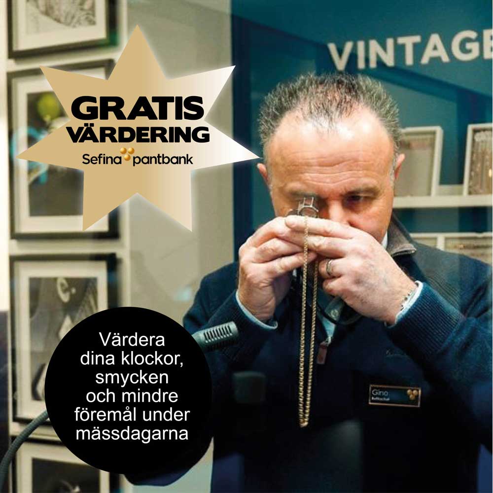 Gratis värdering med Sefina under mässdagarna